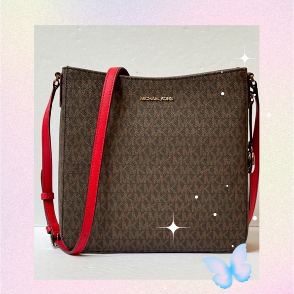 NWT Michael Kors Jet Set Travel Large Messenger crossbody Brown Bag - Picture 2 of 8